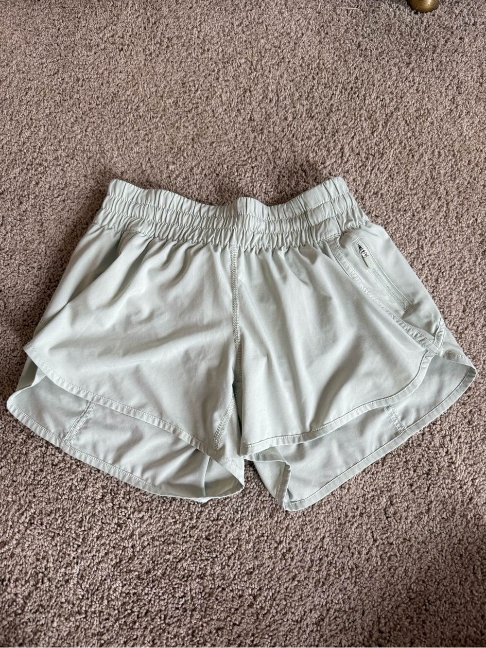 lululemon athletica Light Sage Athletic Shorts with Elastic Waist size 8